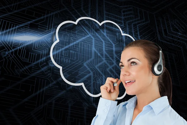 Cloud and call centre worker — Stock Photo, Image