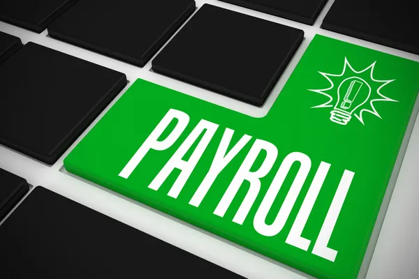 Payroll on black keyboard — Stock Photo, Image