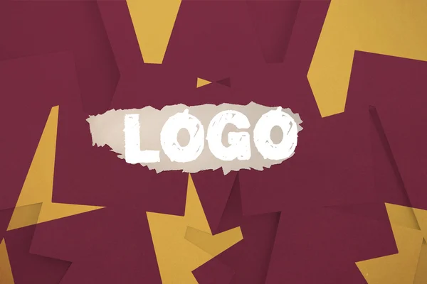 Logo tegen wijn papier bezaaid over oranje — Stockfoto