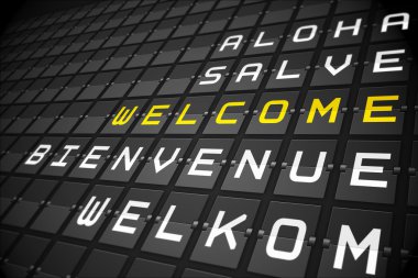 Welcome in languages clipart
