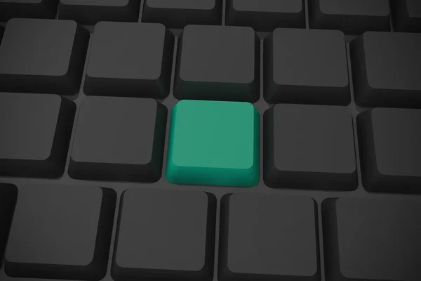 Yeşil tuş ile siyah klavye — Stok fotoğraf