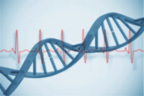 Medical background with dna and ecg — Stock Photo, Image