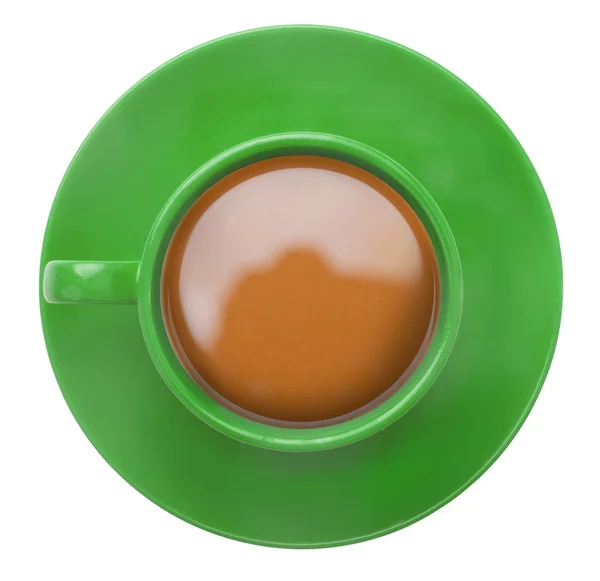 Grüne Tasse Kaffee — Stockfoto