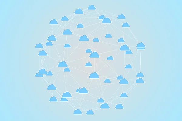 Clouds with connecting lines — Stock Photo, Image