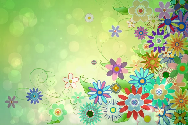 Cyfrowo wygenerowany dziewczęcej kwiatowy wzór — Zdjęcie stockowe