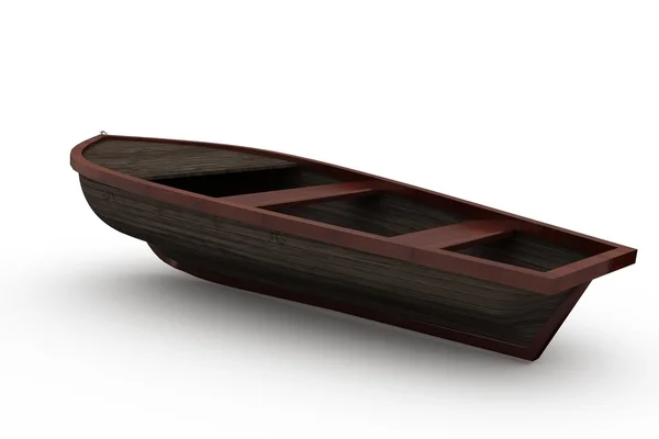 Hnědý dřevěný člun se stínem — Stock fotografie