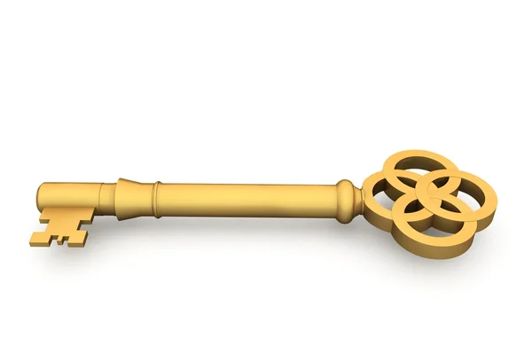 Блестящий золотой ключ — стоковое фото