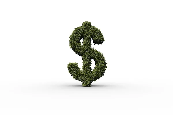 Dollar sign made of leaves — Stock Photo, Image