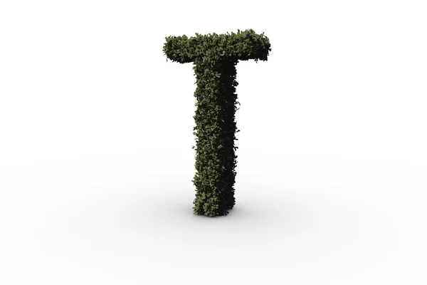 Capital letter t made of leaves — Stock Photo, Image
