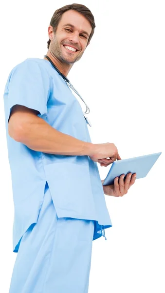 Chirurg przy użyciu komputera typu tablet — Zdjęcie stockowe