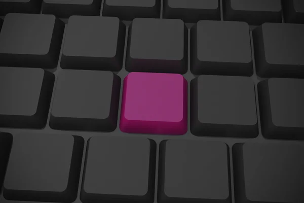 Black keyboard with purple key — Stock Photo, Image