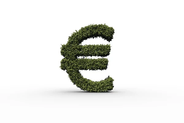 Segno di euro fatto di foglie — Foto Stock