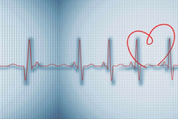 Medicinsk bakgrund med EKG linje — Stockfoto