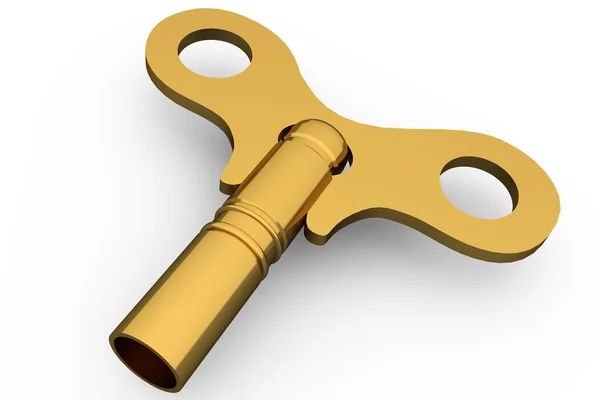 Shiny gold key — Stock Photo, Image