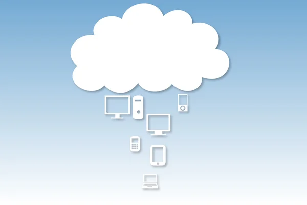 Gráfico de computação em nuvem com ícones — Fotografia de Stock