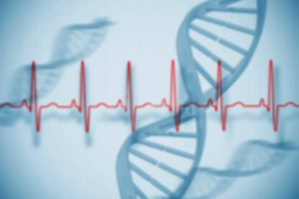 Medical background with dna and ecg — Stock Photo, Image