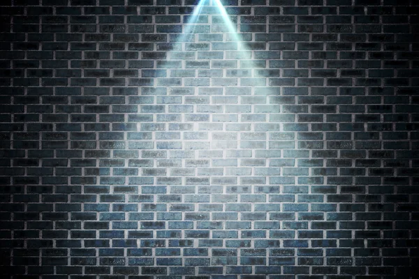 Grey brick wall under spotlight — Stock Photo, Image