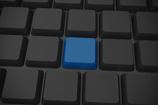 Черная клавиатура с голубой клавишей — стоковое фото
