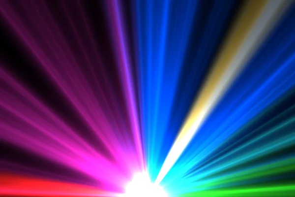 Heldere kleurrijke laserstralen schijnt — Stockfoto