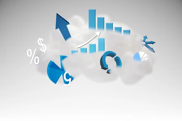 Cloud computing graphic with graphs — Stock Photo, Image