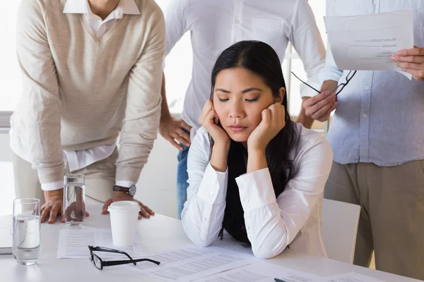 Stressed businesswoman