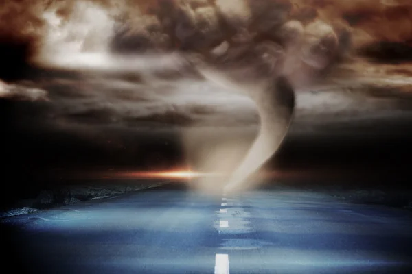 Stormy sky with tornado — Stock Photo, Image