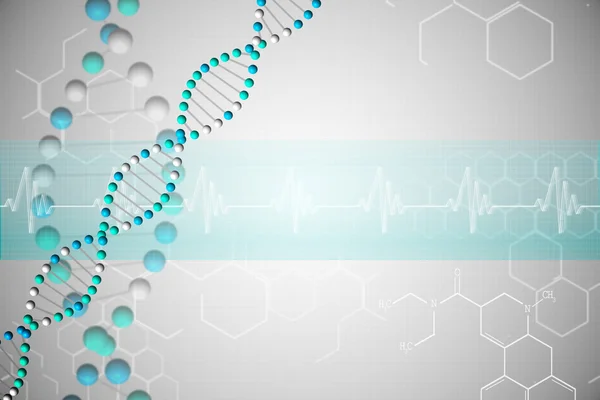 DNA helix with chemical structures — Stock Photo, Image