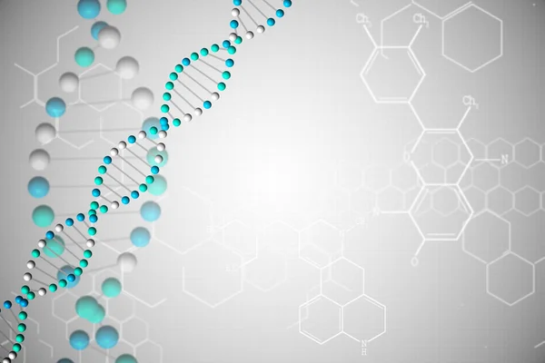 DNA-helix met chemische structuren — Stockfoto