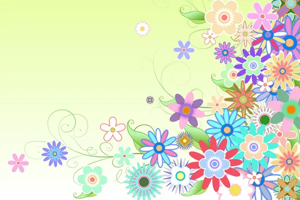 Holčičí květinovým vzorem pozadí — Stock fotografie