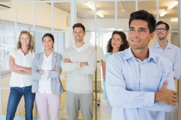 Boss in front of business team — Stock Photo, Image