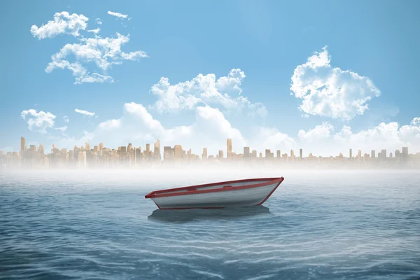 Small boat in the sea — Stock Photo, Image