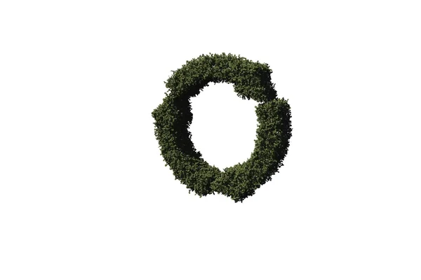 Símbolo de reciclagem feito de folhas — Fotografia de Stock