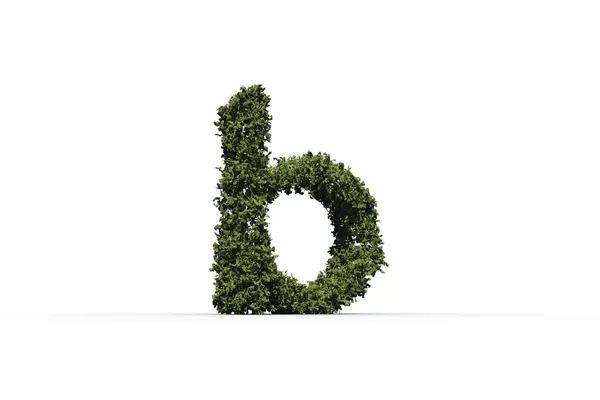 Lower case b made of leaves — Stock Photo, Image