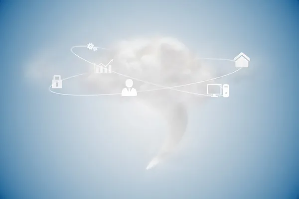 Chmura grafika komputerowego z ikony — Zdjęcie stockowe