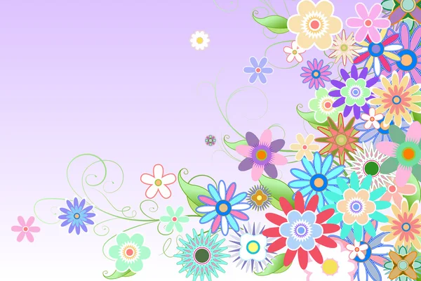乙女チックな花柄のデザインの背景 — ストック写真