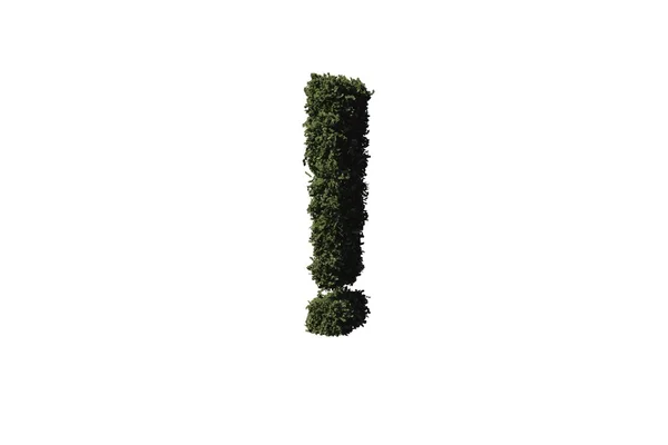 Exclamation mark made of leaves — Stock Photo, Image