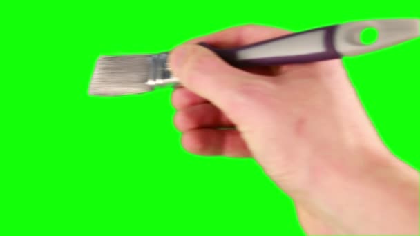 Artist painting with paint brush — Stock Video