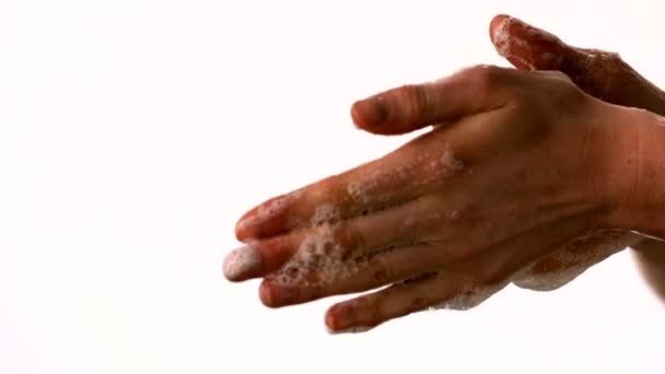 Woman washing her hands with soap — Stock Video