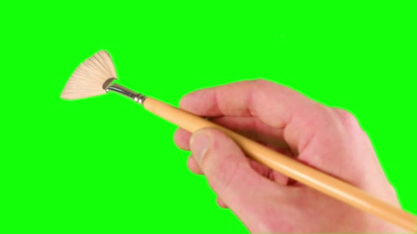 Sanatçı boya fırça ile boyama — Stok video