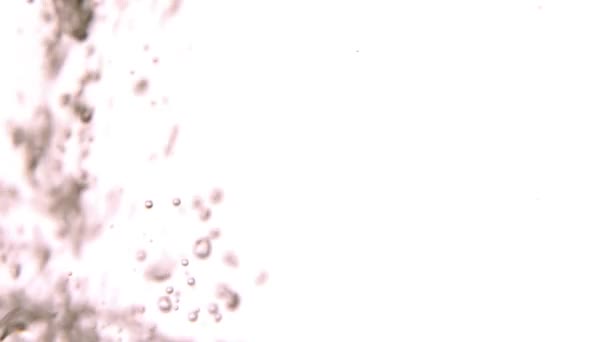 Bolle d'acqua sulla superficie bianca — Video Stock