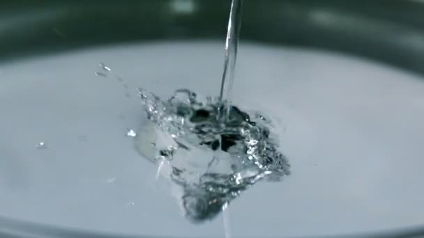 Water pouring into more water — Stock Video