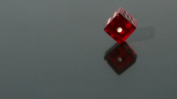 Red dice spinning — Stock Video