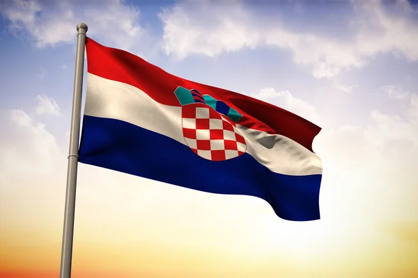 克罗地亚国旗的复合图像 — 图库照片