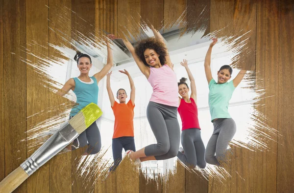 Fitness klasse in de sportschool — Stockfoto