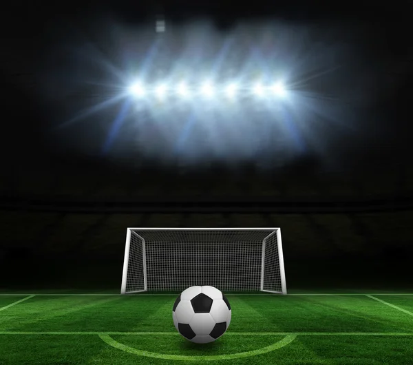 Composite image of black and white football — Stock Photo, Image