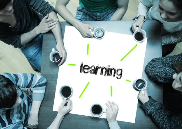 Learning on page with people — Stock Photo, Image