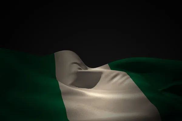 Imagem composta da bandeira nigeriana acenando — Fotografia de Stock