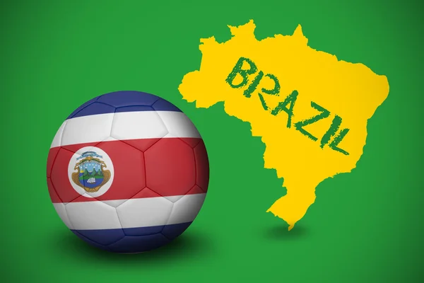 Composite image of football in costa rica colours — Stock Photo, Image