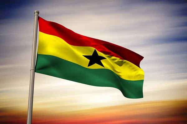 Kompozit kép Ghána zászlaja — Stock Fotó