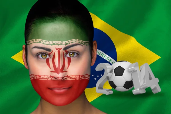 Composite image of iran football fan in face paint — Stock Photo, Image